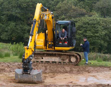 Shaun Price operating his JCB 130 excavator