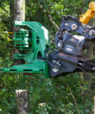 JCB JS130 digger with tree shears